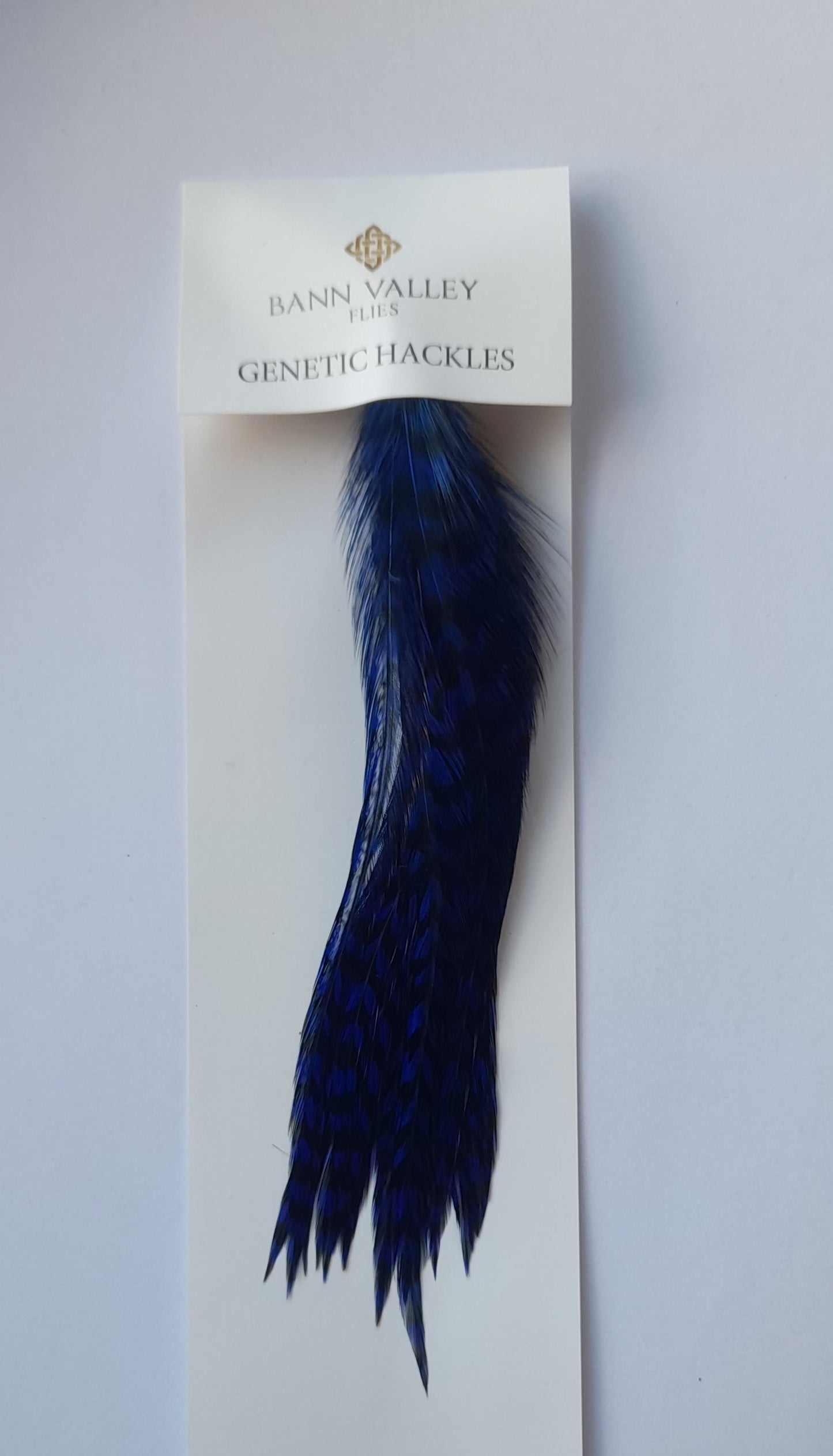 Metz Neck Hackle Average Sizes Grizzle Cobalt Blue